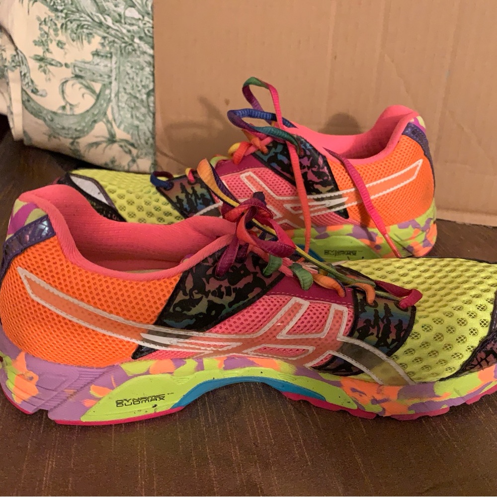 Asics Women's Neon and Black Athletic Shoes - Picture 8 of 10